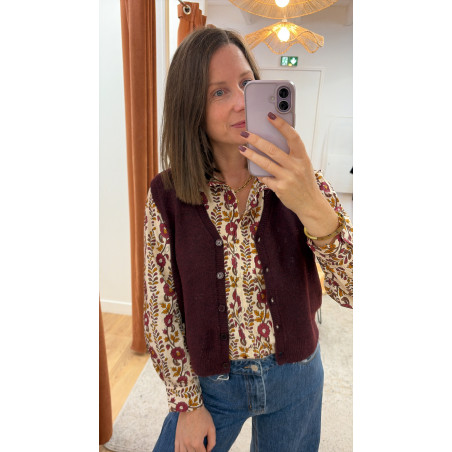 Gilet SALLY bordeaux