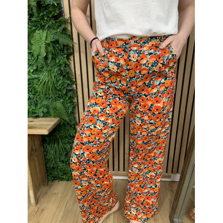 pantalon flora orange